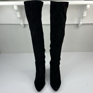 Steve Madden Women's Black Jacey Over-The-Knee Microfiber Sock Boots US 11